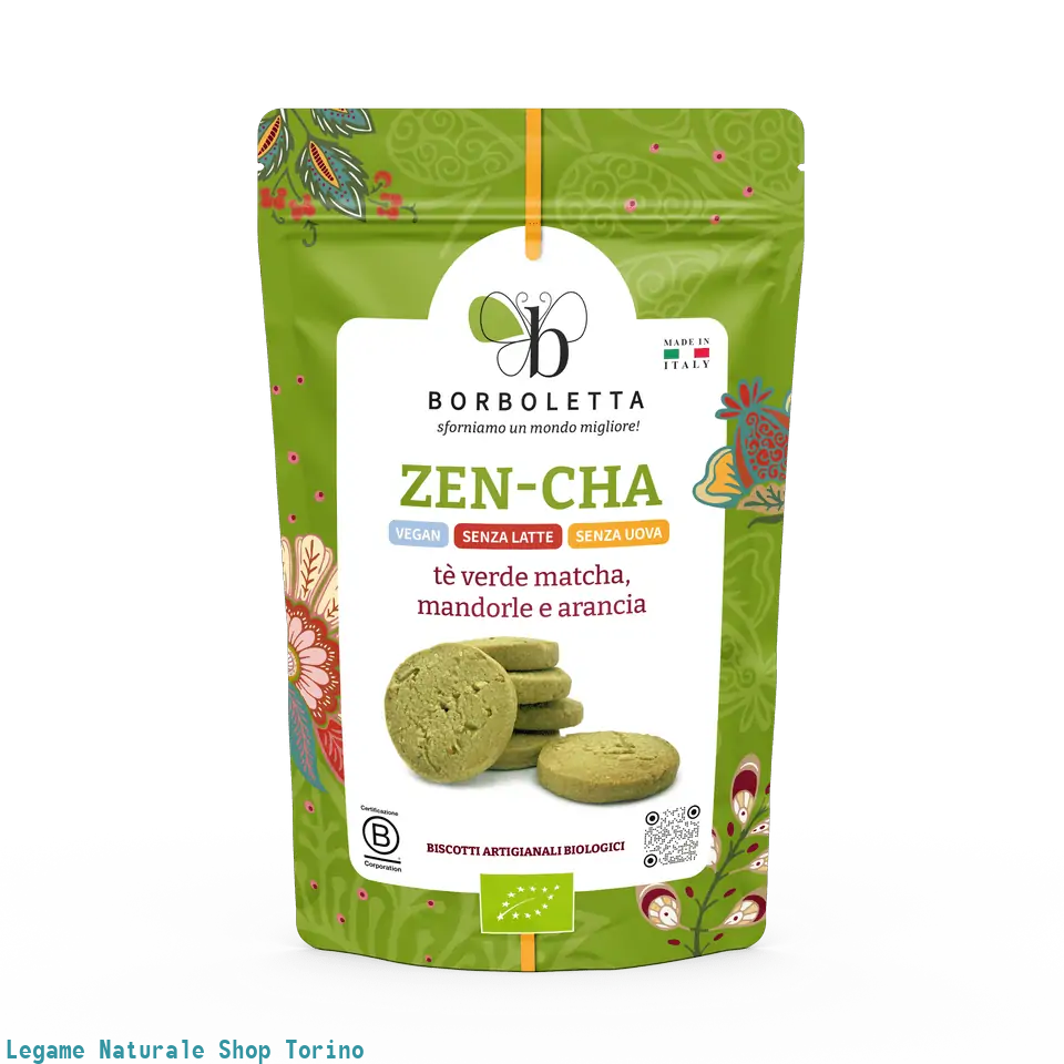 BISCOTTI Zen-Cha Tè verde matcha, mandorle e arance SACCHETTO RICHIUDIBILE 200GR